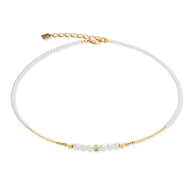 Coeur de Lion Crystal Pearl & Gold Necklace